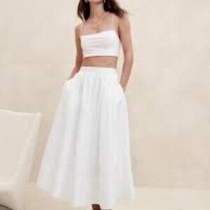 Banana Republic Poplin A-line Maxi Skirt